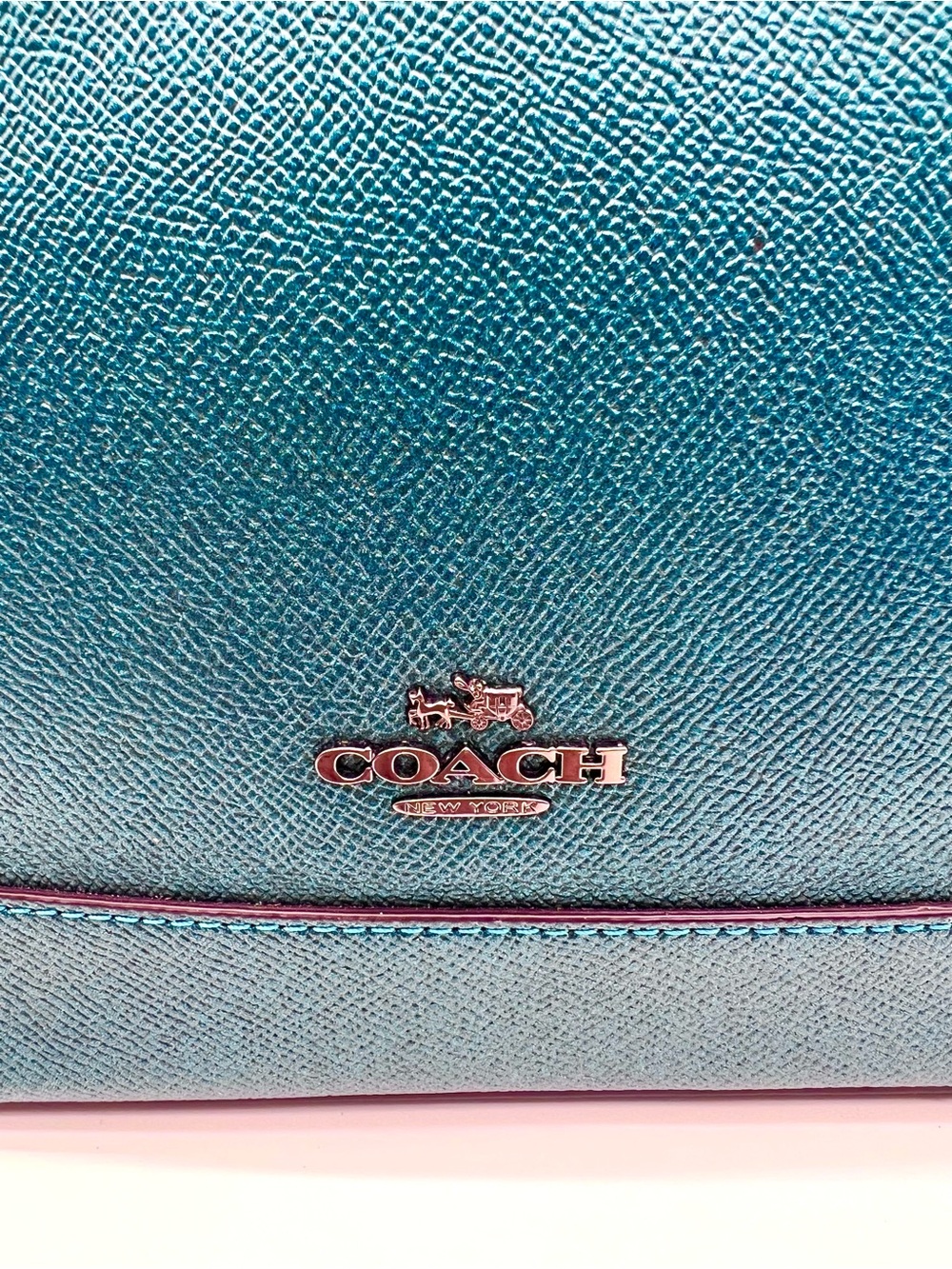 Coach Metallic Blue Mini Sierra Satchel Crossbody Bag - Picture 5 of 16